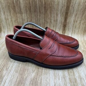 Allen Edmonds Fairmont Penny Loafers Men's Size 11 B Chili Brown Lug Sole 1189